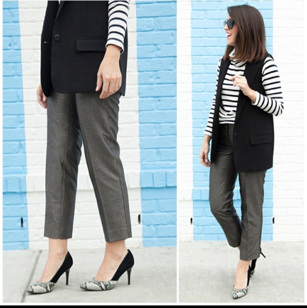 j. crew collection // metallic silver crop pants